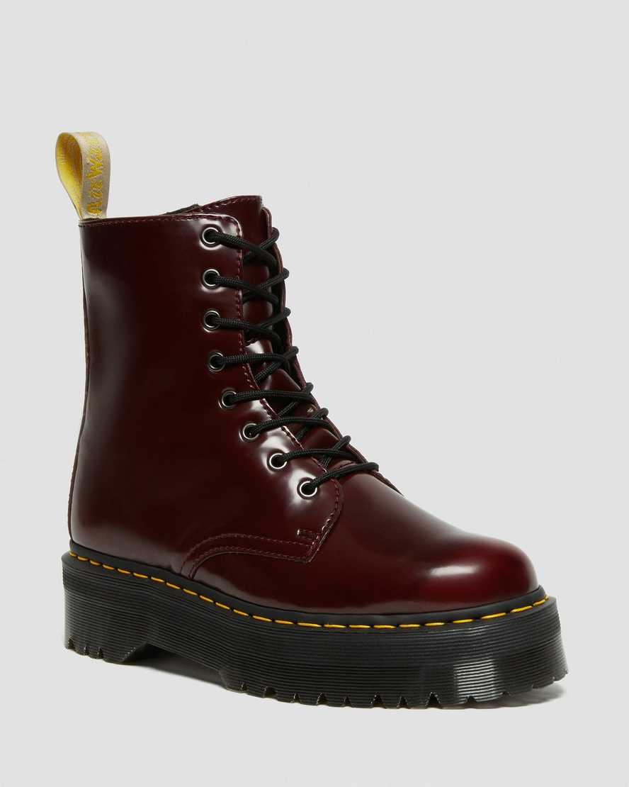 Dr. Martens Vegan Jadon II Platform Støvler Dame Rød [7643DCZAN]